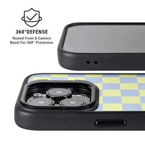 Neon Checkered iPhone 15 Pro Kickstand Case